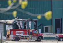 Building destroyed at Haliburton Biochar